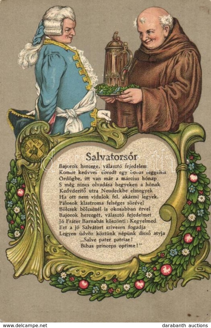 ** T2/T3 Salvator Sör Reklámlap. Hátoldalon Meghívó Táncos Salvator Estélyre / Beer Advertisement Card, Invitation On Th - Zonder Classificatie