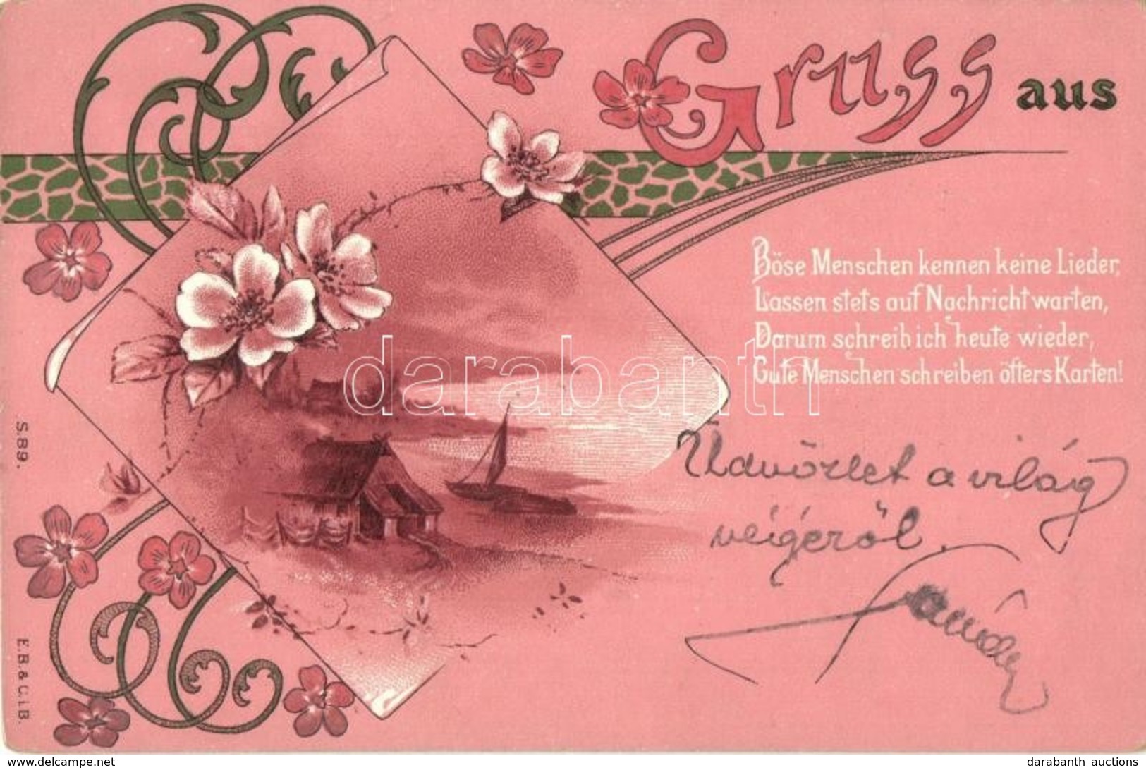 T2 1899 Floral Greeting Card, E.B. & C.i.B. S. 89. Litho - Zonder Classificatie
