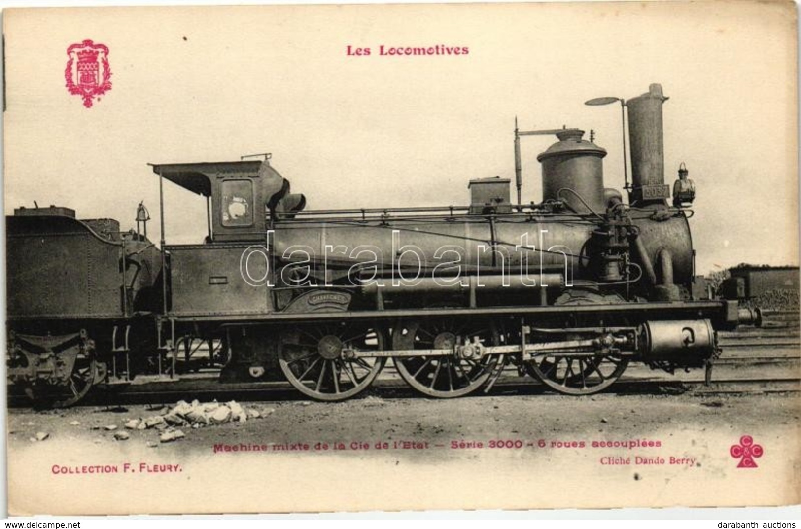 ** T1 Les Locomotives, Machine Mixte De La Cie De L'Etat, Serie 3000, 6 Roues Aecouplées / French Locomotive - Zonder Classificatie