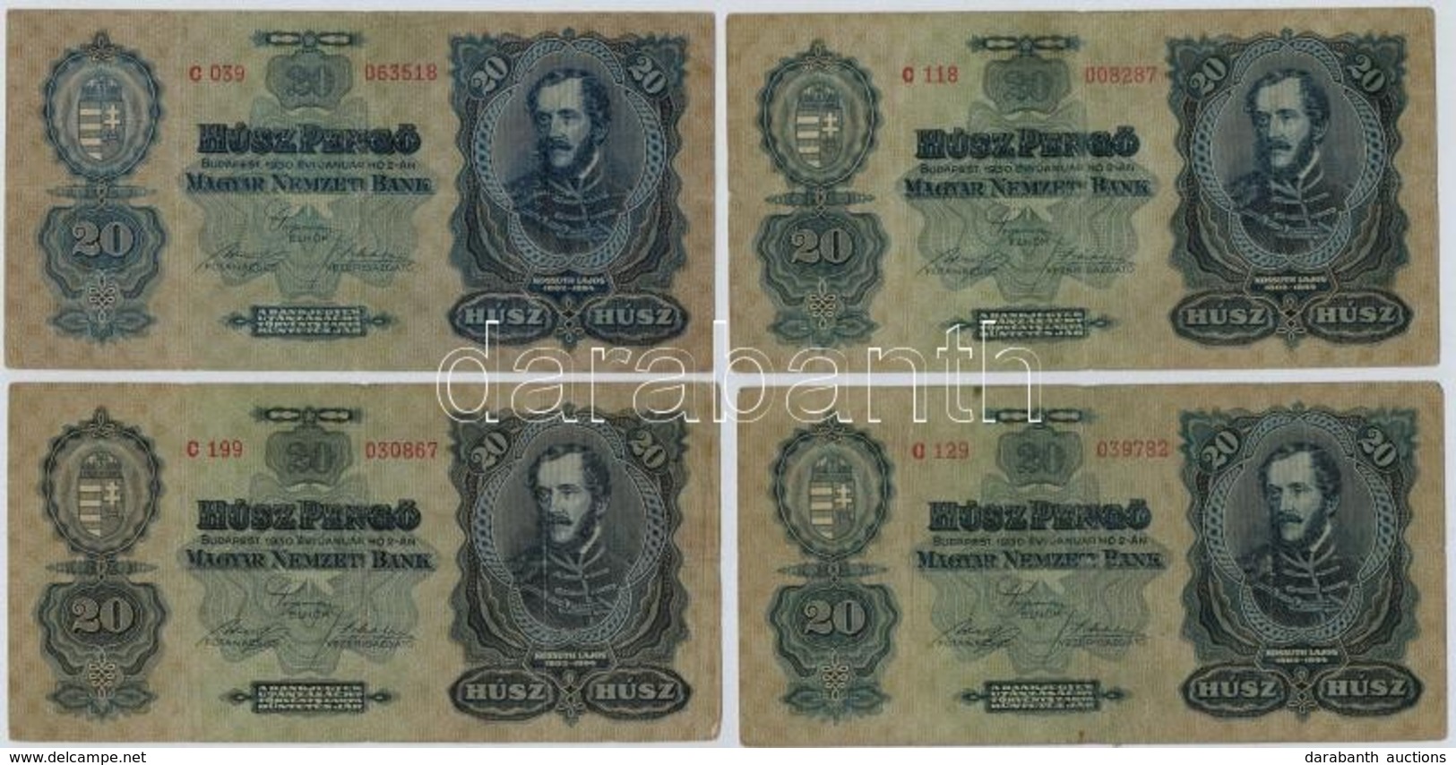 1930. 20P (4x) T:III,III- - Zonder Classificatie