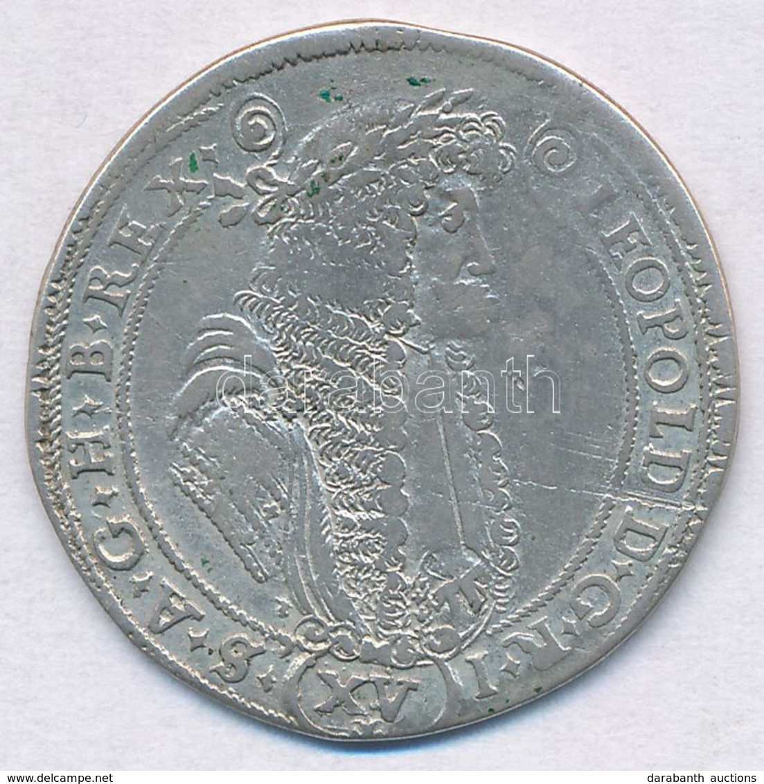 1688K-B 15kr Ag 'I. Lipót' (6,15g) T:2,2-
Hungary 1688K-B 15 Kreuzer Ag 'Leopold I' (6,15g) C:XF,VF 
Huszár: 1427., Unge - Unclassified