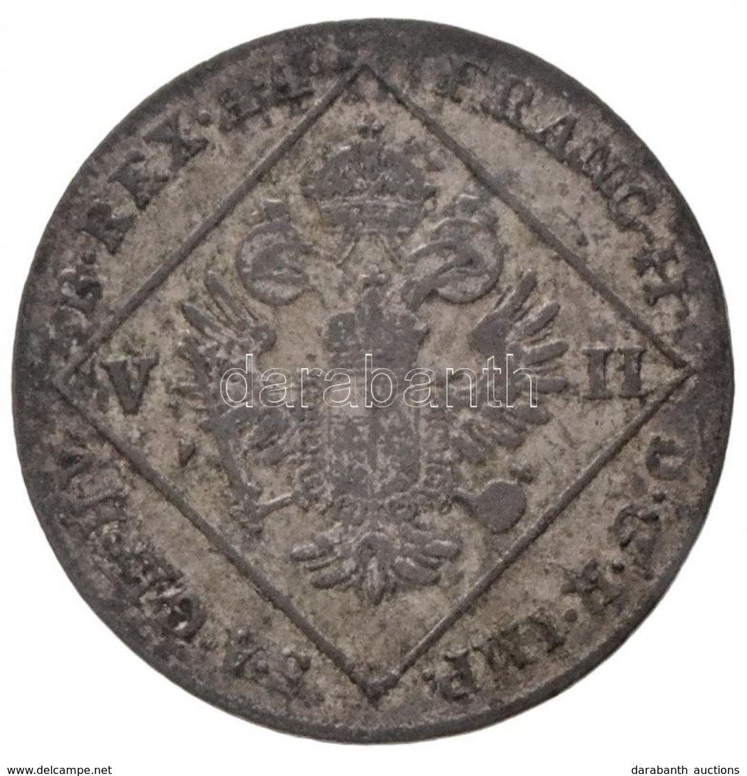 1802G 7kr Ag 'I. Ferenc' Nagybánya (4,41g) T:2,2- K., Patina / Hungary 1802G 7 Kreuzer Ag 'Franz I' Baia Mare (4,41g) C: - Zonder Classificatie