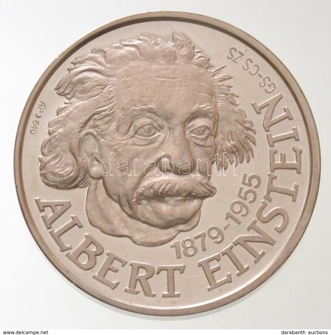 Csóka Zsuzsa (1962-) 1995. 'Albert Einstein' Jelzett Ag Emlékérem (46,47g/0.640/42,5mm) T:1(PP) - Unclassified