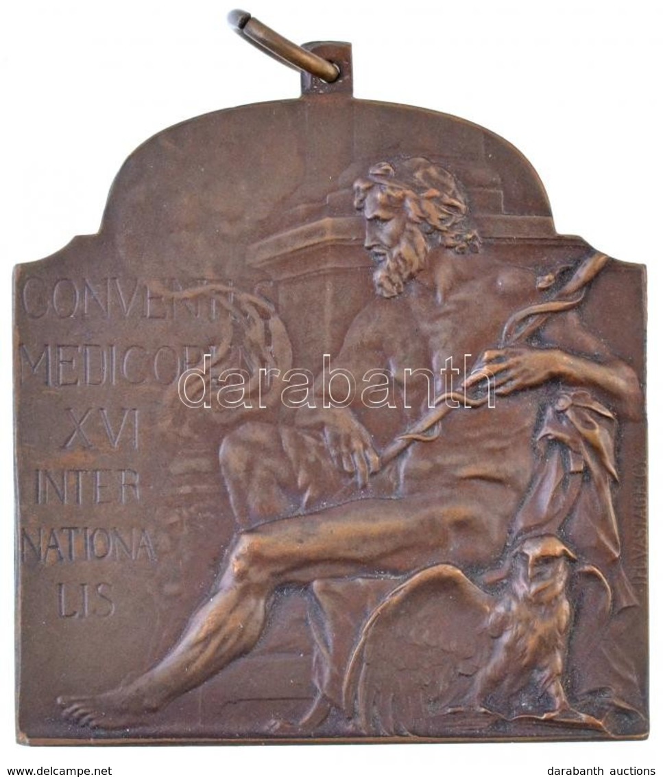 Ifj. Vastagh György (1868-1946) 1909. 'XVI. Nemzetközi Orvos Kongresszus - Budapest' Bronz Plakett Szalag Nélkül (40x40m - Unclassified