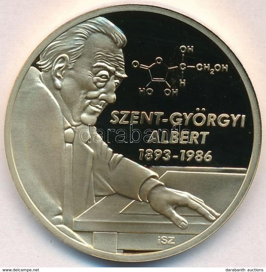 Ifj. Szlávics László (1959-) 2011. 'Nagy Magyarok / Szent-Györgyi Albert 1893-1986' Aranyozott Cu Emlékérem (40mm) T:PP - Unclassified