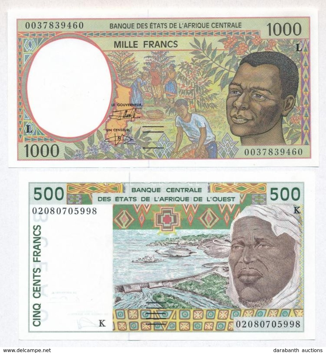 Közép-afrikai Államok / Gabon ~2004. 1000Fr + Nyugat-afrikai Államok / Szenegál 2002-2003. 500Fr T:I
Central African Sta - Zonder Classificatie