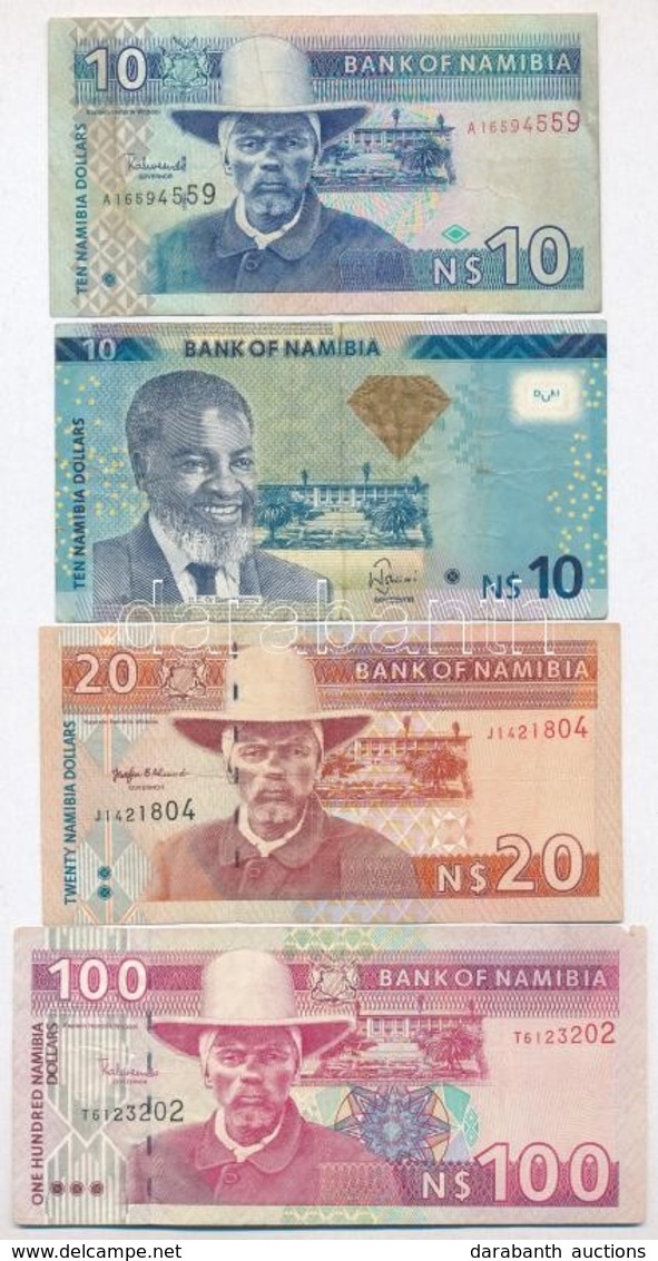 Namíbia 1996-2013. 10N$-100N$ 4db Különböző Bankjegy T:III
Namibia 1996-2013. 10 Namibia Dollars - 100 Namibia Dollars 4 - Zonder Classificatie