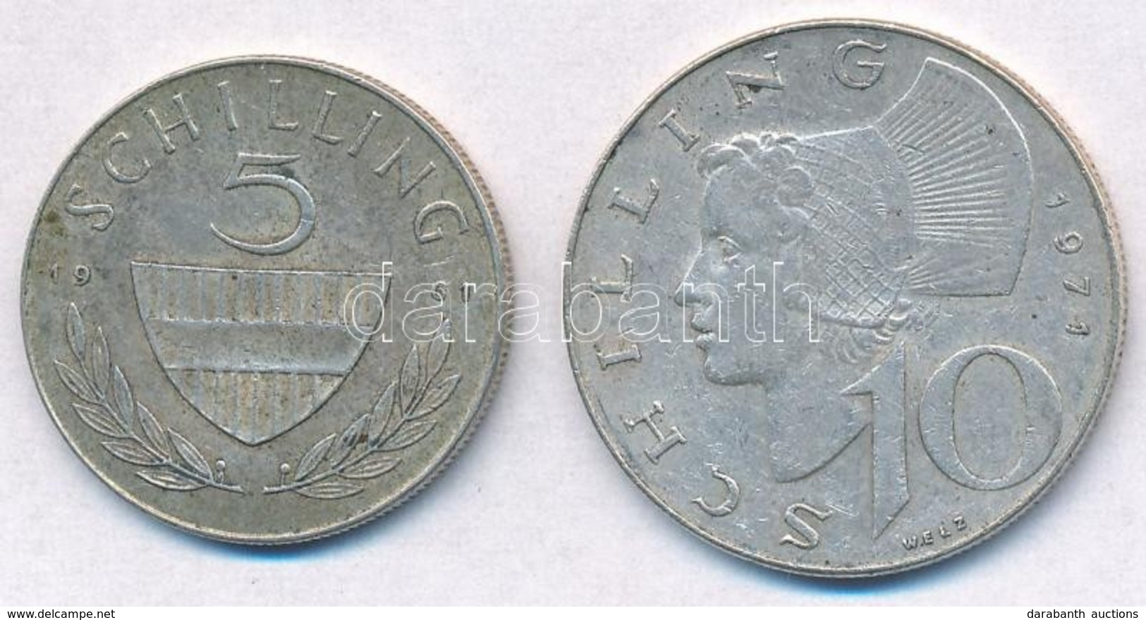 Ausztria 1961. 5Sch Ag + 1971. 10Sch Ag T:2,2-
Austria 1961. 5 Schilling Ag + 1971. 10 Schilling Ag C:XF,VF - Unclassified