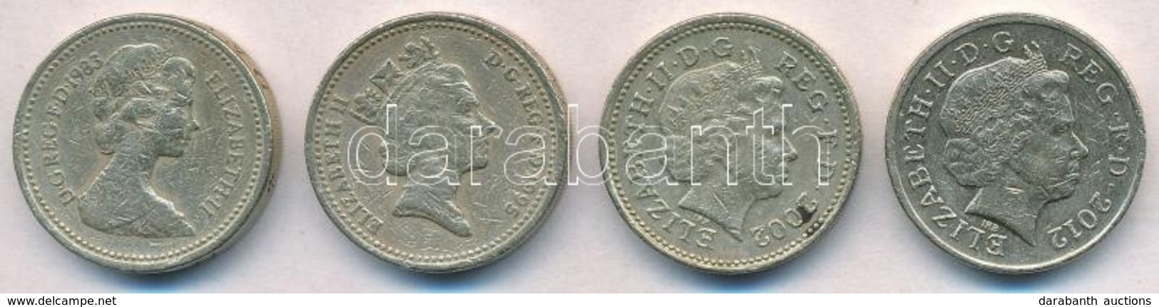 Nagy-Britannia 1983-2012. 1Ł (4xklf) T:2-,3
Great Britain 1983-2012. 1 Pound (4xdiff) C:VF,F - Unclassified