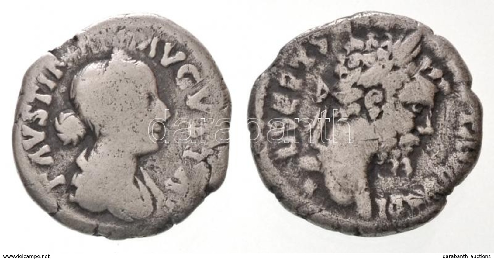 Római Birodalom / Róma / II. Faustina 147-175. Denár Ag (2,93g) + Septimius Severus 196-197. Denár Ag (3,4g) T:3 
Roman  - Unclassified