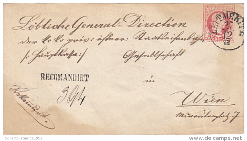 69057- EMPEROR FRANZ JOSEF 1ST, REGISTERED COVER STATIONERY, 1873, AUSTRIA - Brieven En Documenten