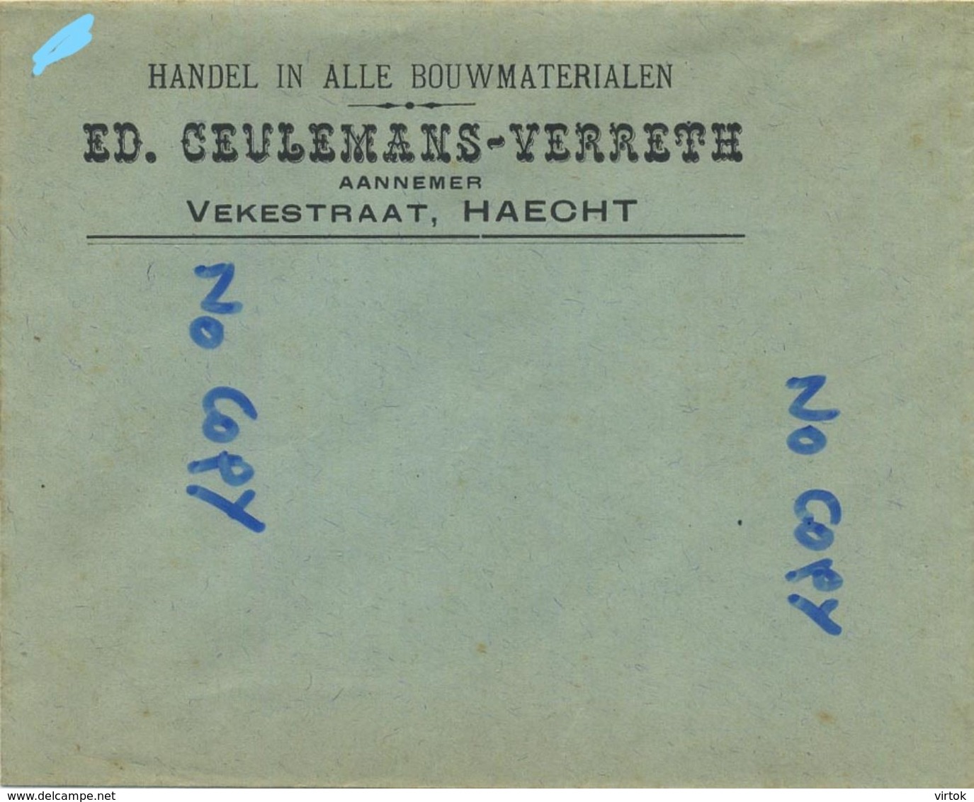 HAACHT : ED. Ceulemans-Verreth : Handel In Alle Bouwmaterialen , Vekestraat  ( Envelop Compleet Verso Blank ) - Enveloppes