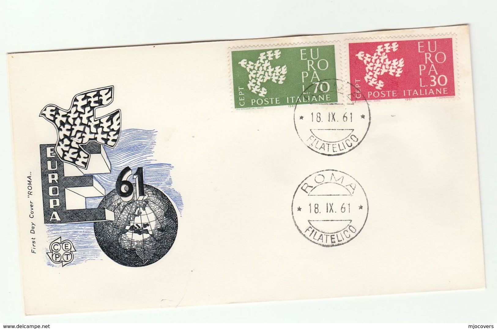 1961 ITALY FDC EUROPA Stamps  Cover - 1961