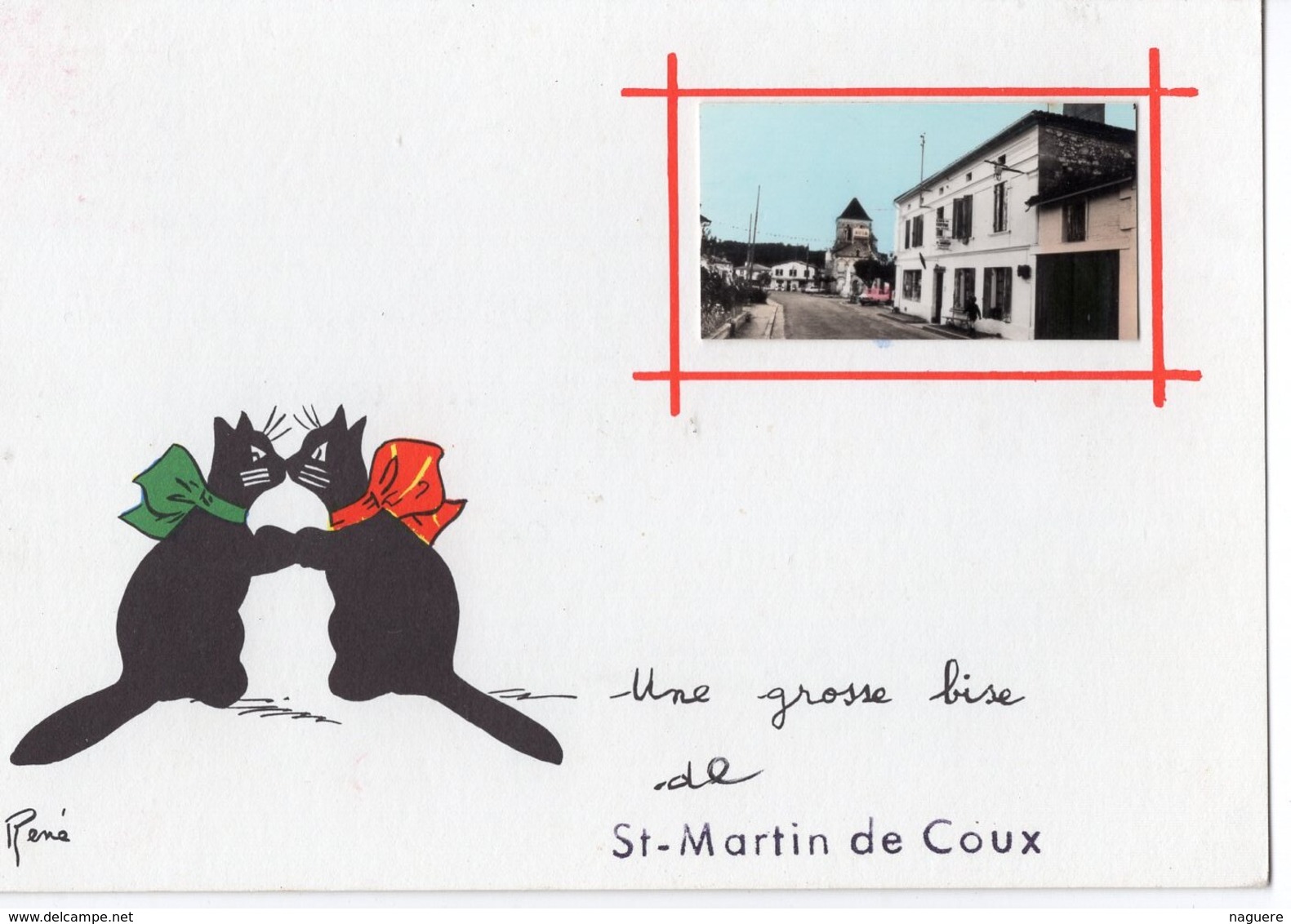 17  SAINT MARTIN DE COUX  UNE GROSSE BISE  CHAT  -  CPM 1950 / 60 - Autres & Non Classés