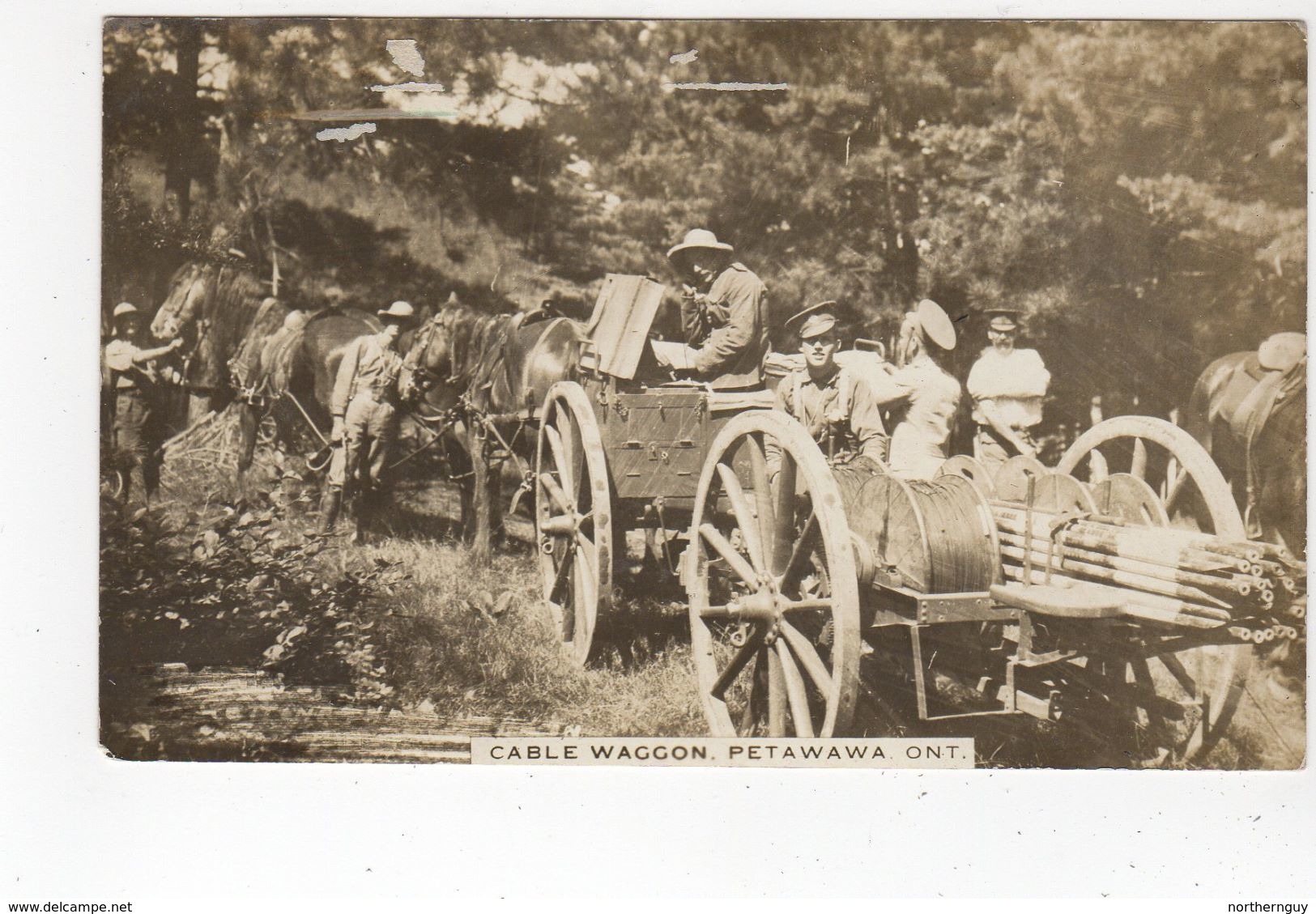 CAMP PETAWAWA, Ontario, Canada, Cable Wagon & Soldiers, Pre-WW I, 1912 Petawawa Camp Field PO Cancel, Renfrew County - Autres & Non Classés