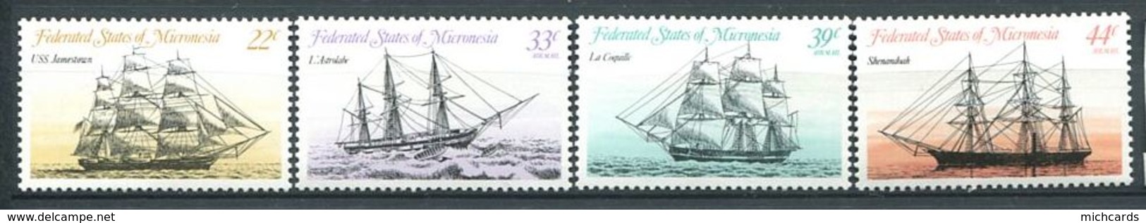 214 MICRONESIE 1985 - Yvert 26 A 7/9 - Bateau - Neuf ** (MNH) Sans Trace De Charniere - Micronésie