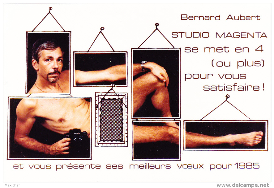 Photo - Homme Nu Allongé - Voeux 1985 Studio MAGENTA, Bernard AUBERT - Photographe à Nouméa (Nouvelle Calédonie) - Autres & Non Classés