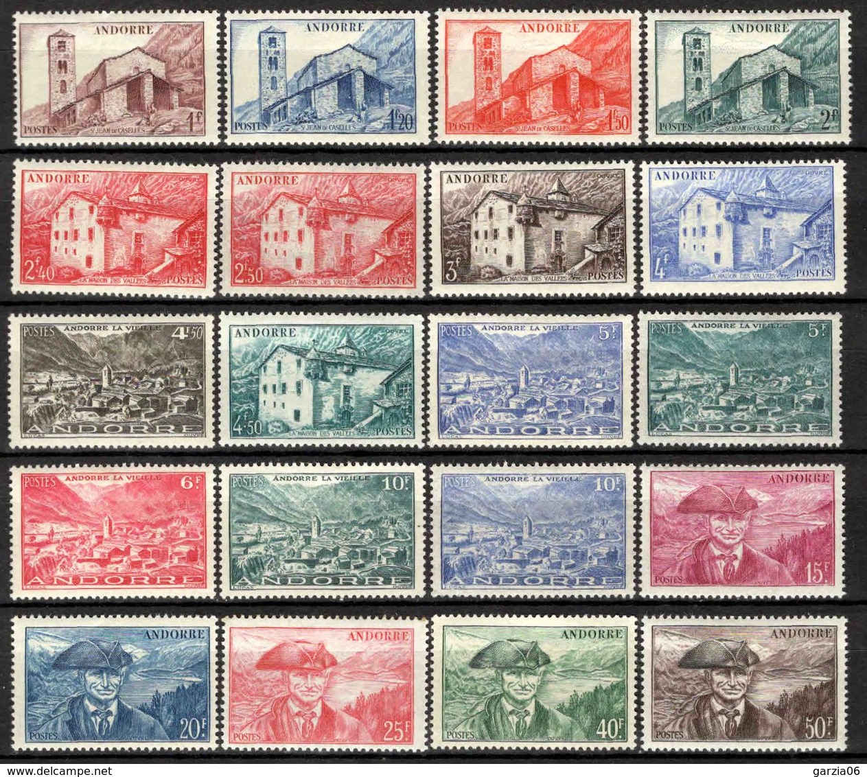 Andorre - 1944 - Paysages  - N° 100 à 118 - Neufs * - MLH - Neufs