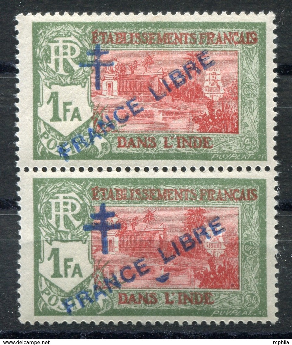 RC 6735 - INDE FRANÇAISE 161 VARIÉTÉ TACHE SOUS LIBRE TENANT A NORMAL NEUF ** - Unused Stamps