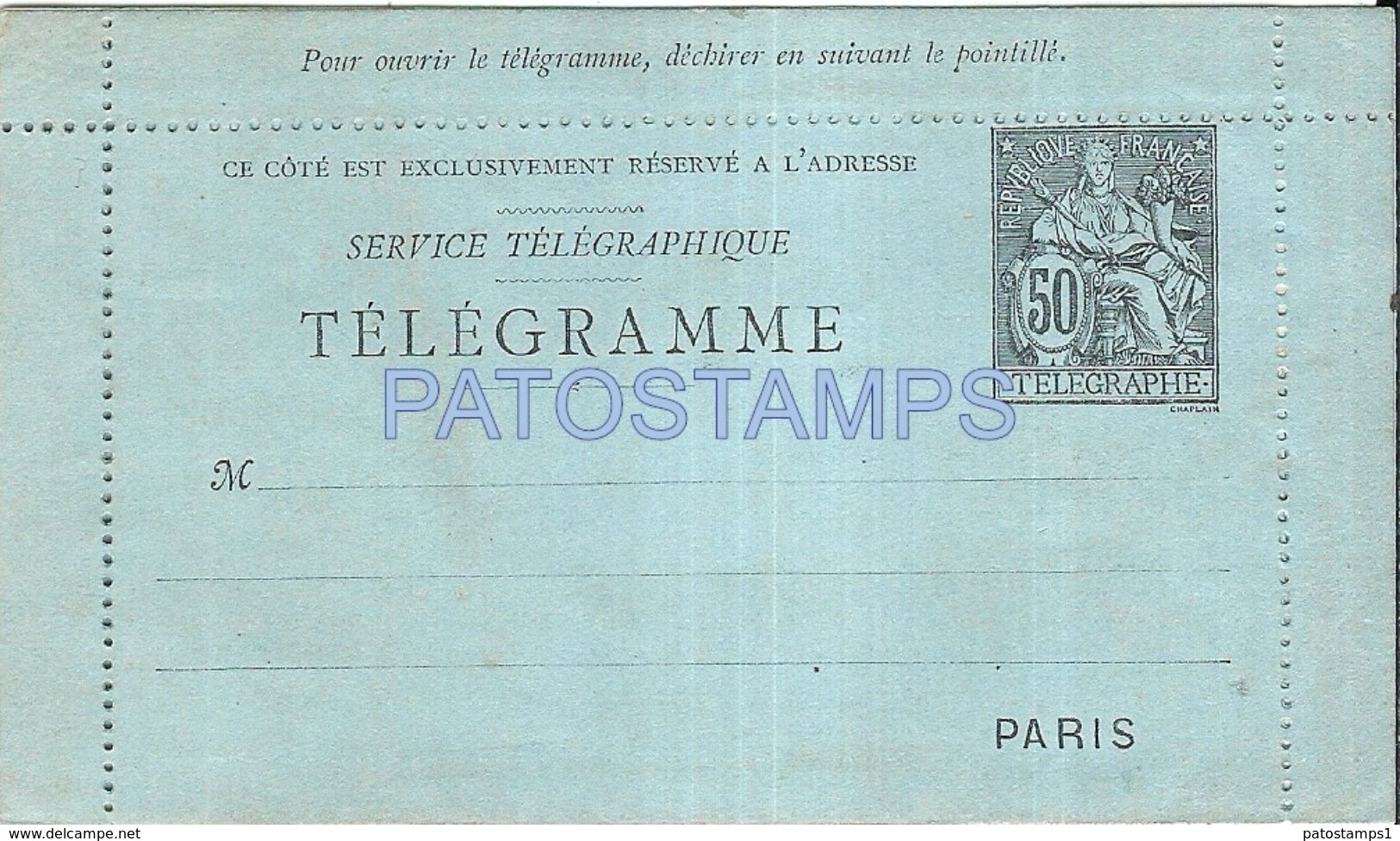 85486 FRANCIA PARIS TELEGRAM POSTAL STATIONARY POSTCARD - Neumáticos