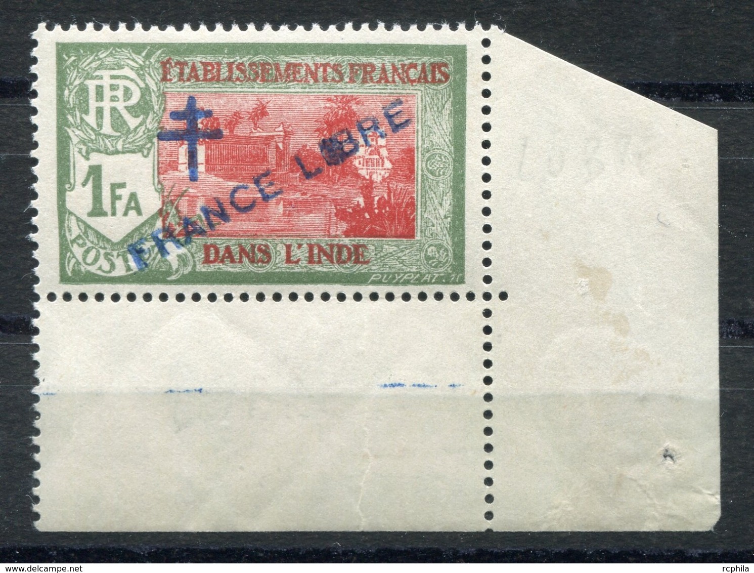 RC 6737 - INDE FRANÇAISE 161 VARIÉTÉ TACHE SUR LIBRE NEUF ** - Unused Stamps