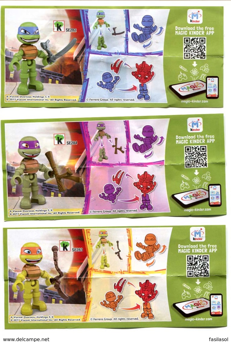 Kinder 2017 : Teenage Mutant Ninja Turtles Avec 3 BPZ (3 Figurines) + Cadeaux Surprises - Cartoons