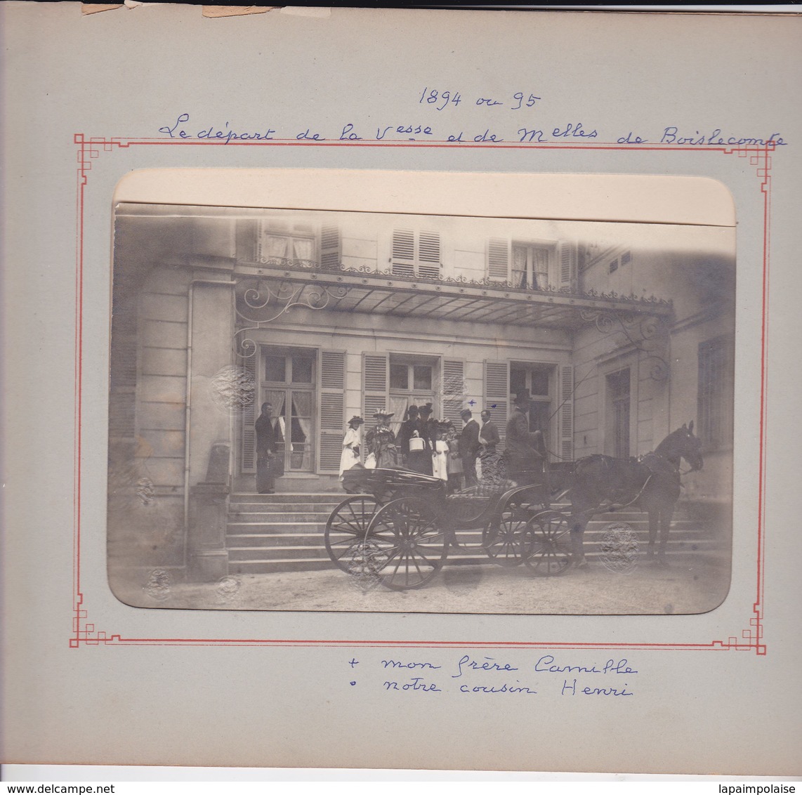 Photographie Photo Originale Famille Courthial Lassuchette Acqueville Départ En Calèche 1894 Ref 201794 - Personnes Identifiées