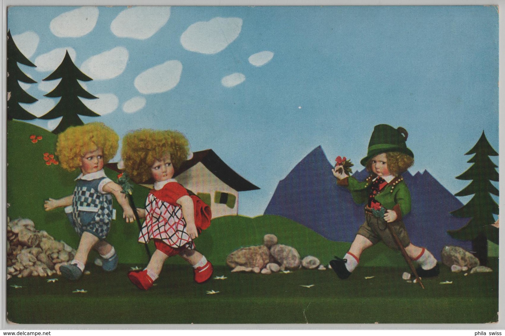 Puppen Auf Wanderschaft - Lenci, Stofftiere M. Steiff Serie 433 Nr. 5641 - Jeux Et Jouets