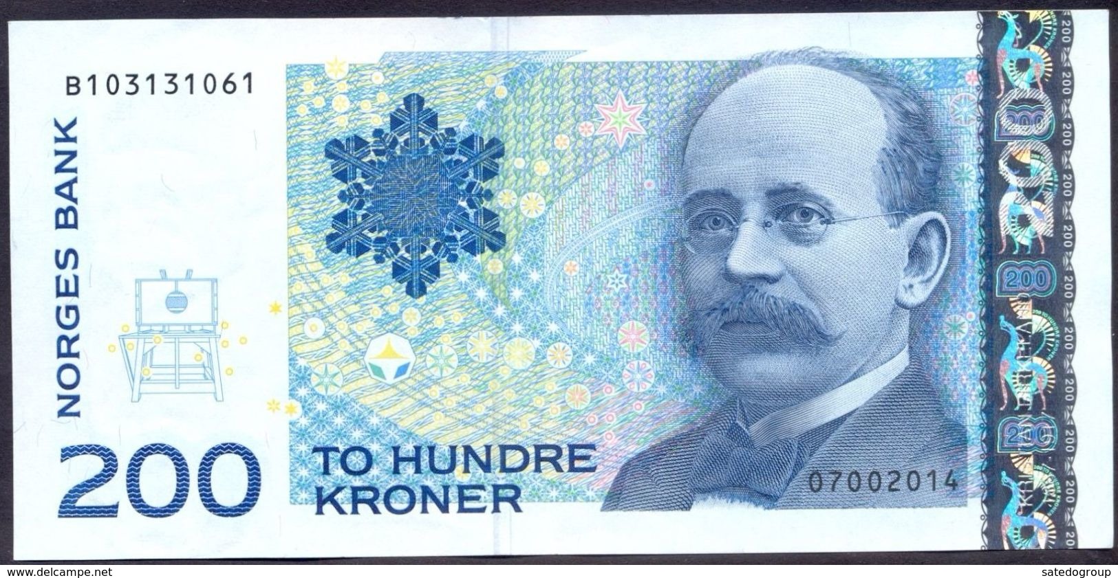 Norway 200 Kroner 2014 AUNC P- 50g - Noruega