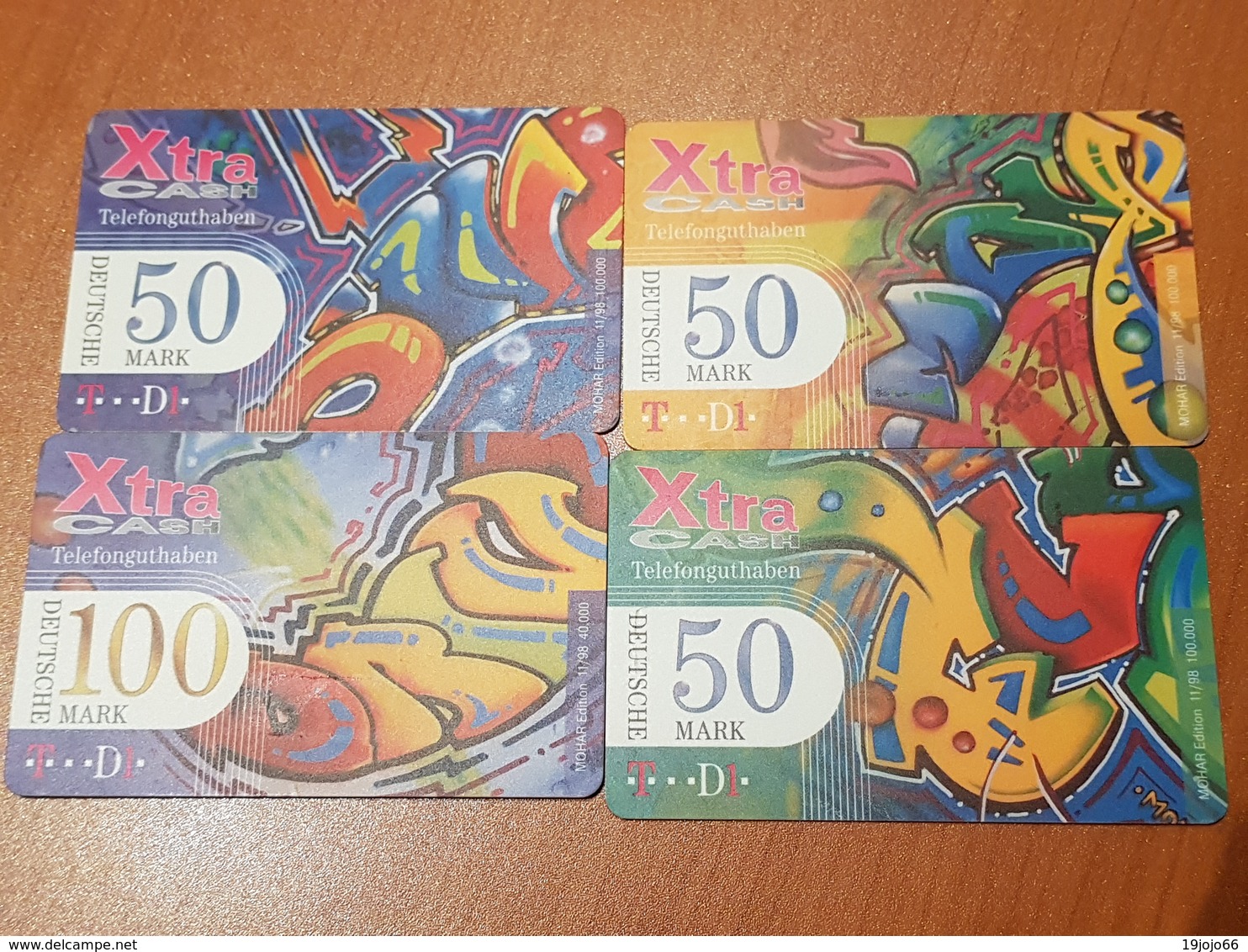 4 Rare  Prepaid Cards Xtra Cash 50 + 100 Mark  -  Little Printed  -   Used Condition (4) - [2] Prepaid