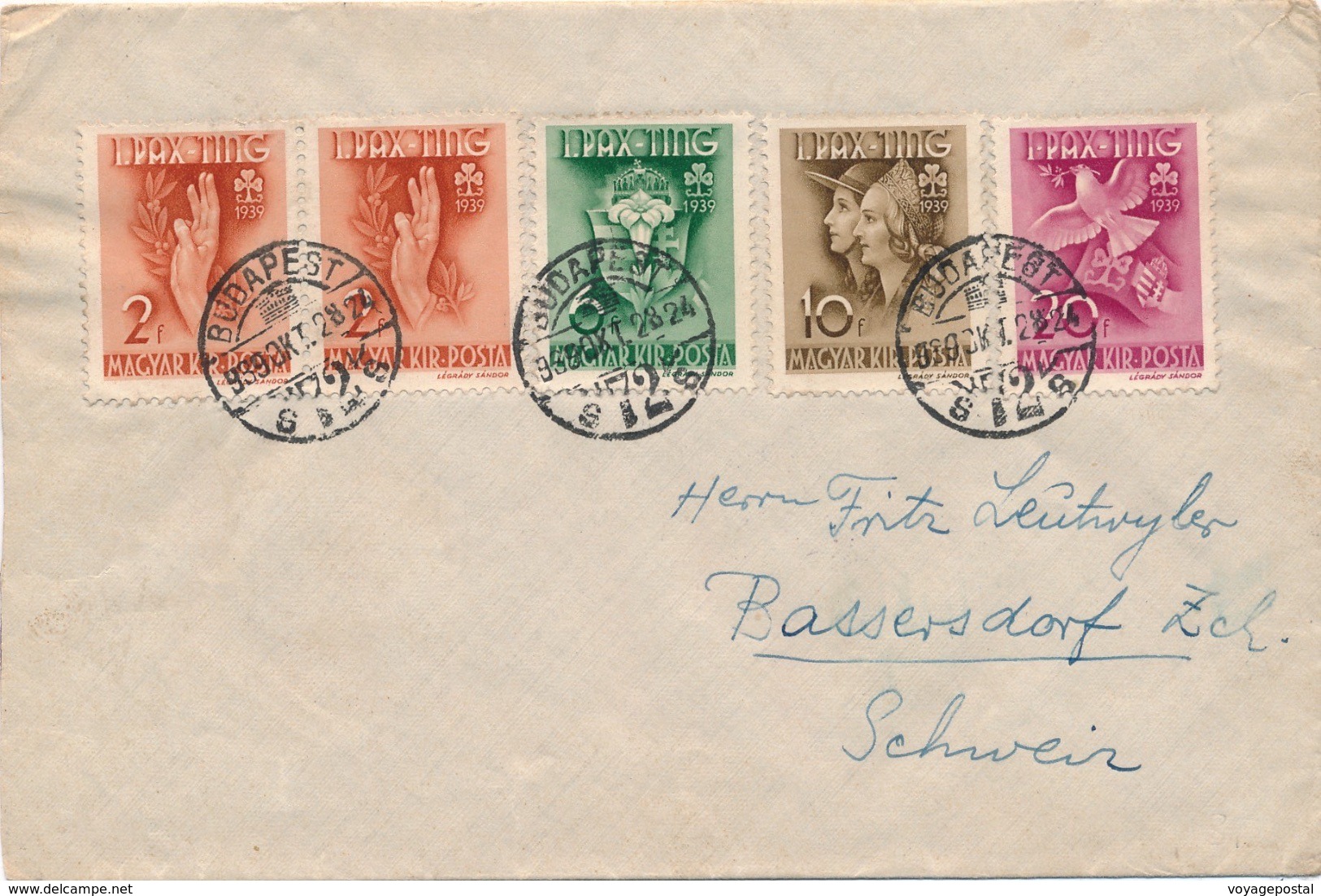Lettre Budapest I.PAX-TING Pour La Suisse - Lettres & Documents