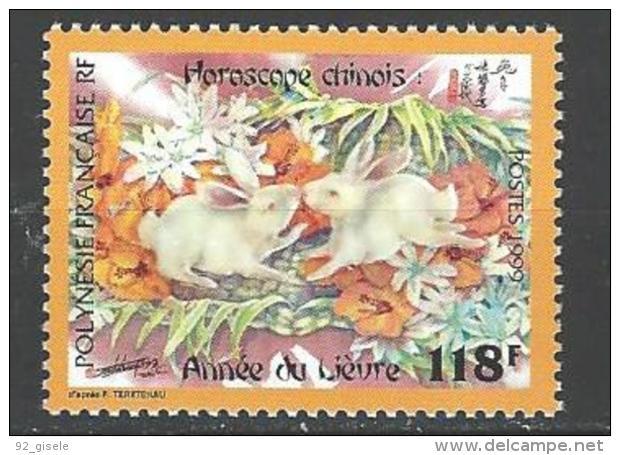 Polynésie YT 579 " Année Du Lièvre " 1999 Neuf** - Unused Stamps