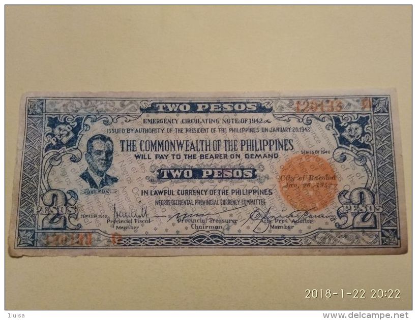 2 Pesos 1942 - Philippines