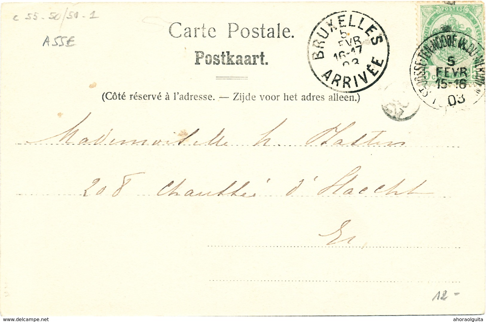 004/30 ASSCHE  - Carte-Vue  Moulin De Bollebeek  - Moulin à Eau. - Circulée Poste 1903 - Asse