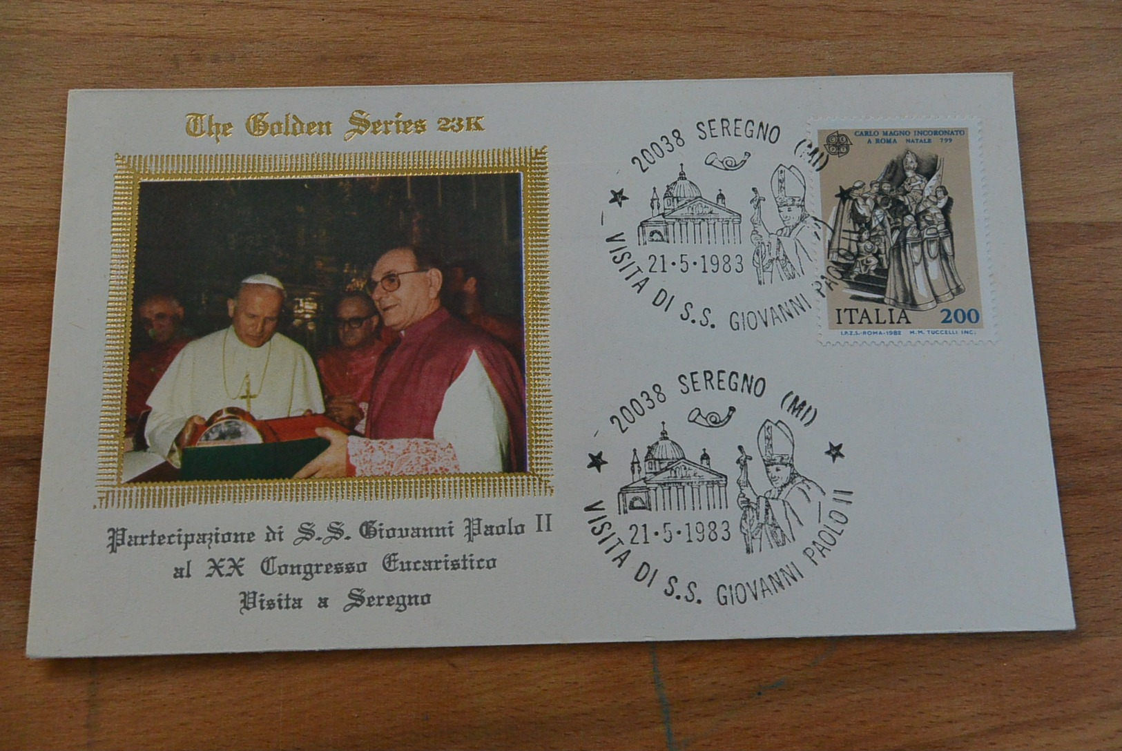 Italia 1983 Viaggio Di SS Giovanni Paolo II A Seregno Milano  - The Golden Series 23K   -   -ST287- - Popes