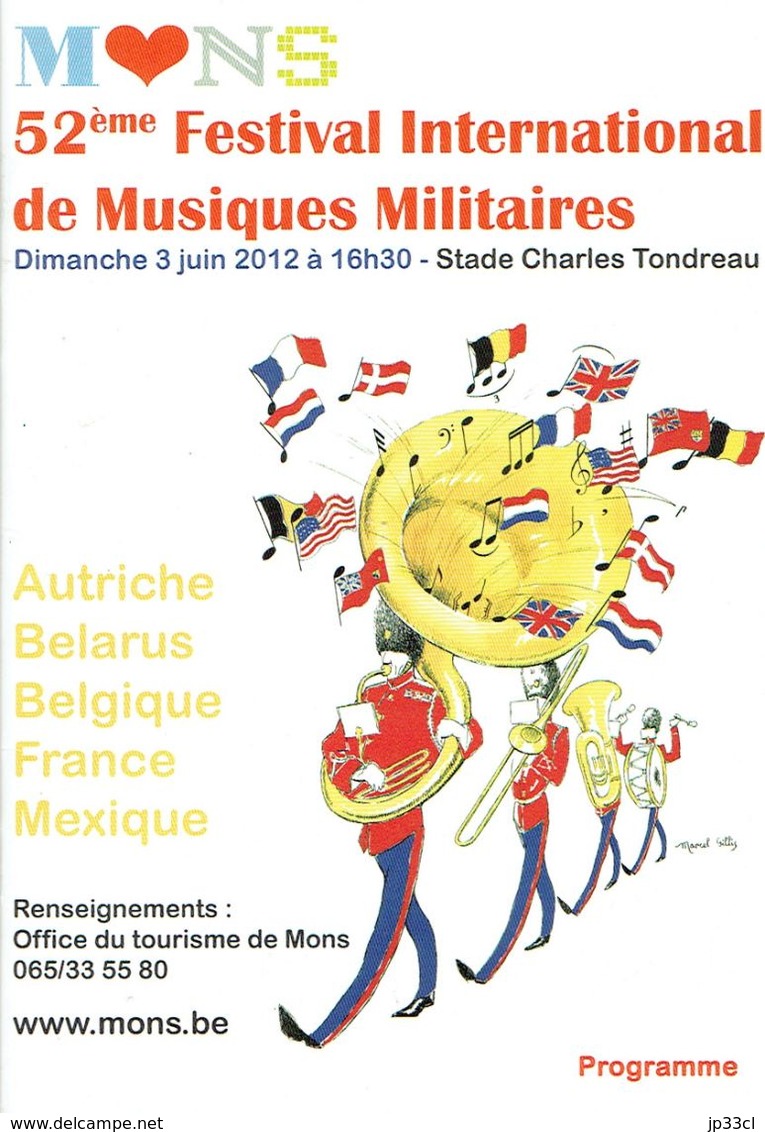 Mons- Ancien Programme Du Festival De Musiques Militaires Et Du Doudou (2012) - Programas