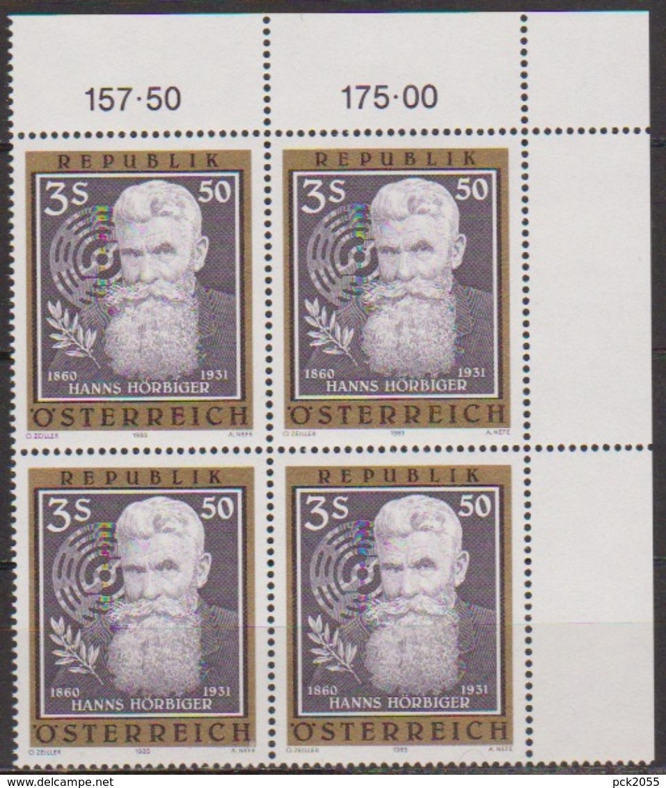 Österreich 1985 Nr.1833 **4er Block Postfr. 125. Geb. Hanns Hörbiger ( 5478 ) Günstige Versandkosten - Nuovi