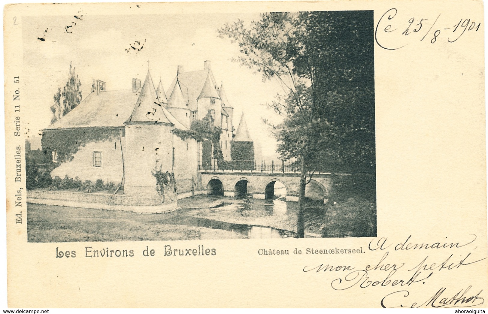 007/30 STEENOKKERZEEL  - Carte-Vue  Le Chateau  De Steenoekerseel -  Circulée Poste 1901 - Steenokkerzeel
