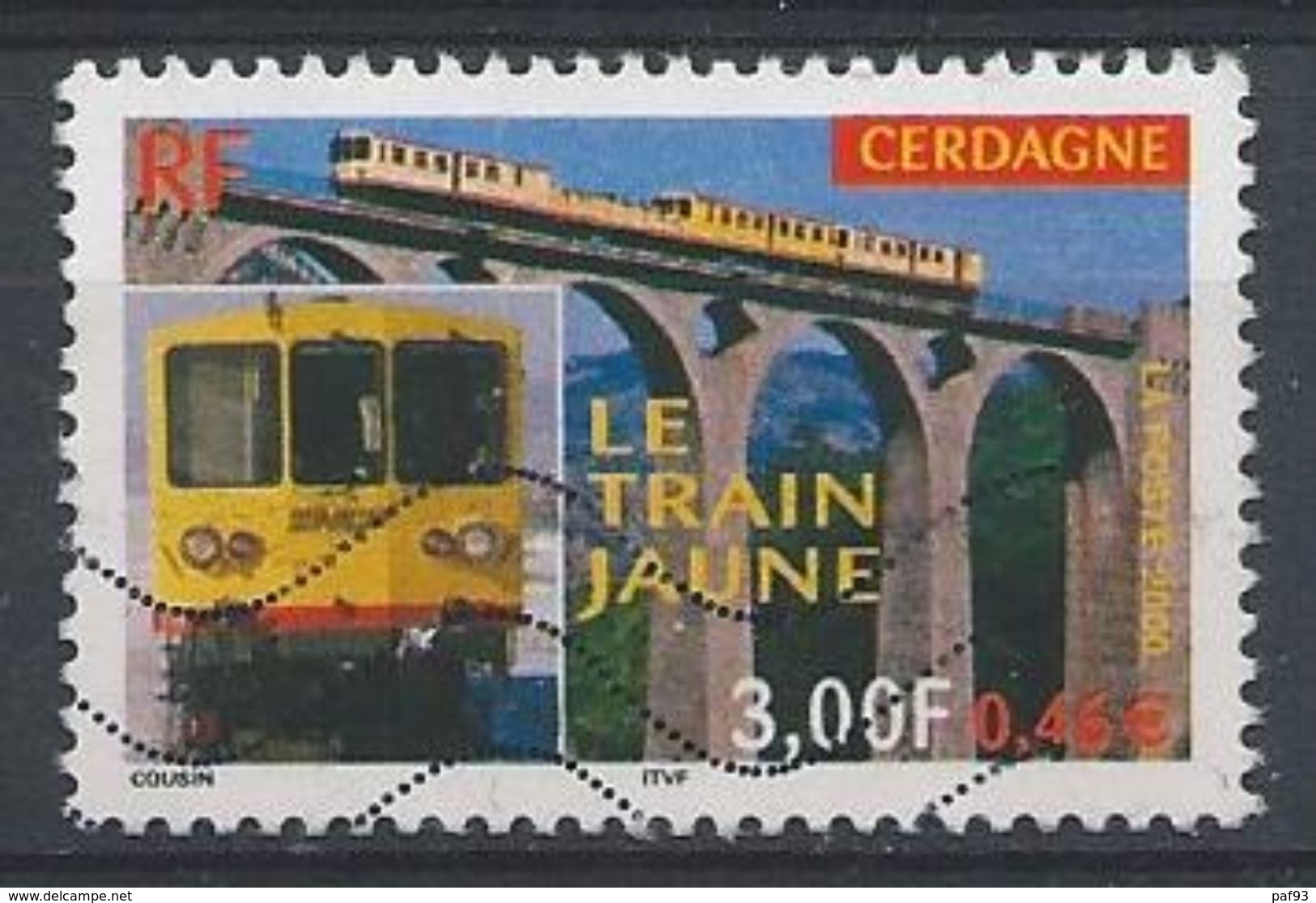 France / 2000 / N° 3338  Le Train Jaune De Cerdagne - Used Stamps