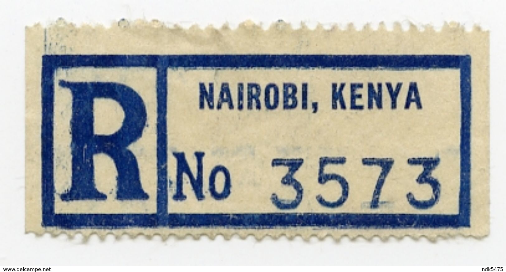 CINDERELLA : KENYA, NAIROBI - REGISTERED LABEL - Cinderellas