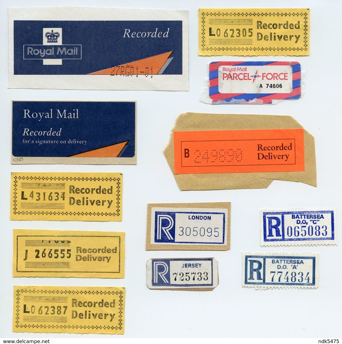 CINDERELLA : 12 ROYAL MAIL RECORDED / REGISTERED LABELS - Cinderellas