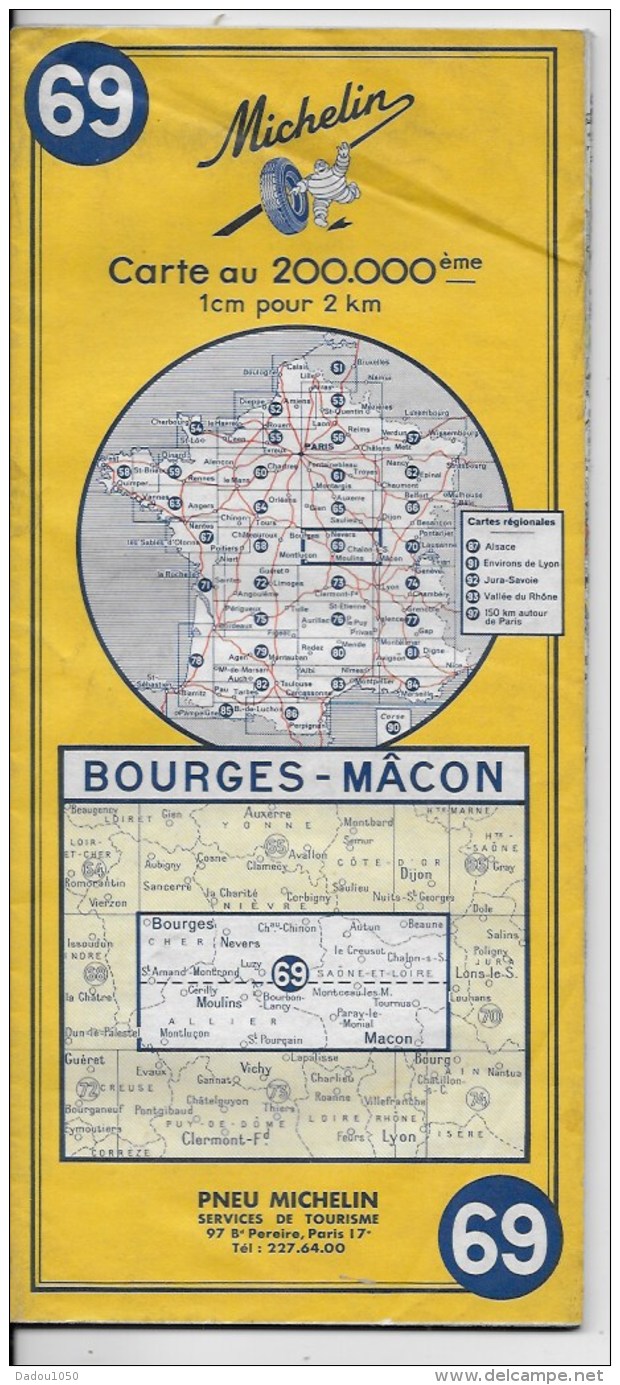 MICHELIN 1/200000  Bourges Macon - Cartes Routières