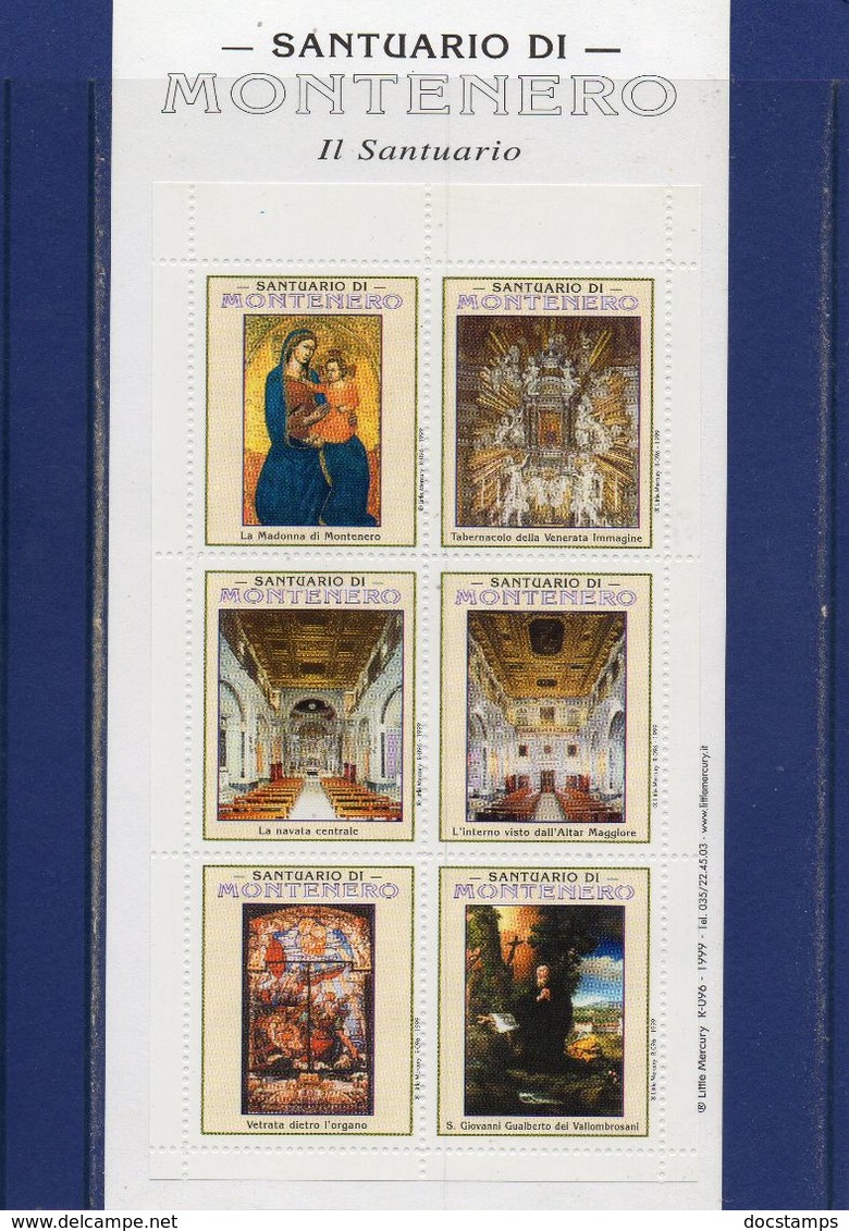 ##(YEL1)- Santuario Di Montenero-Livorno- Insieme Di 28  Erinnofili Contenuti In Elegante Folder Per Anno Santo 2000 - Erinofilia