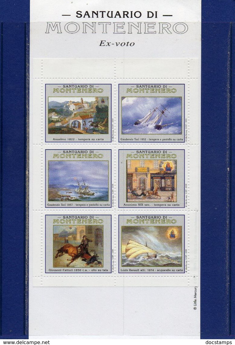 ##(YEL1)- Santuario Di Montenero-Livorno- Insieme Di 28  Erinnofili Contenuti In Elegante Folder Per Anno Santo 2000 - Vignetten (Erinnophilie)