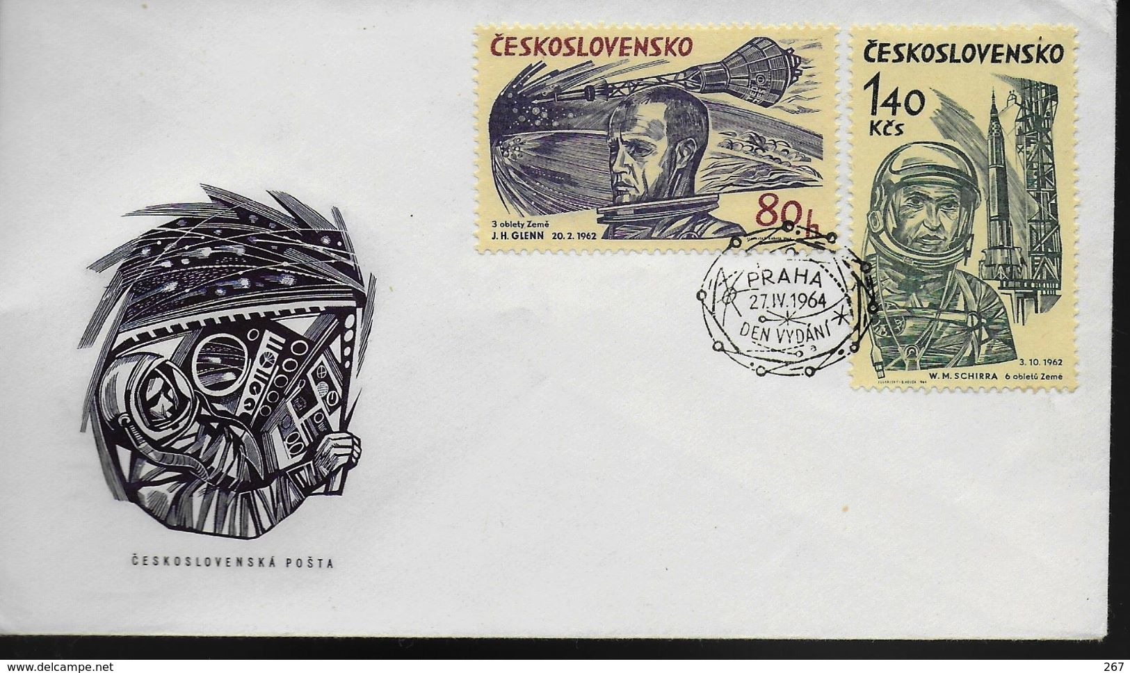 TCHECOSLOVAQUIE  Lettre 1964   Espace - Europa