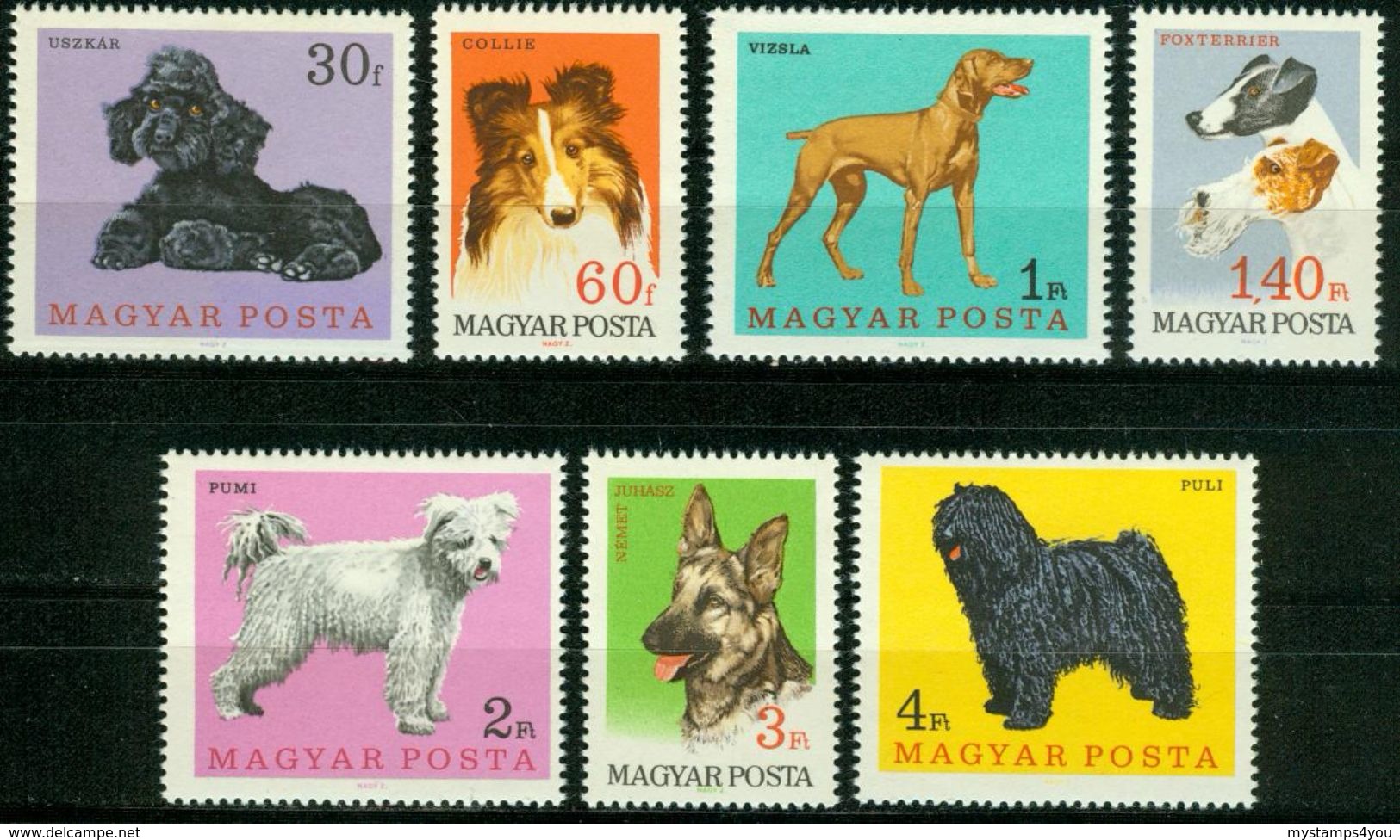 BM Ungarn 1967 | MiNr 2337-2343 A | MNH | Hunde - Nuovi