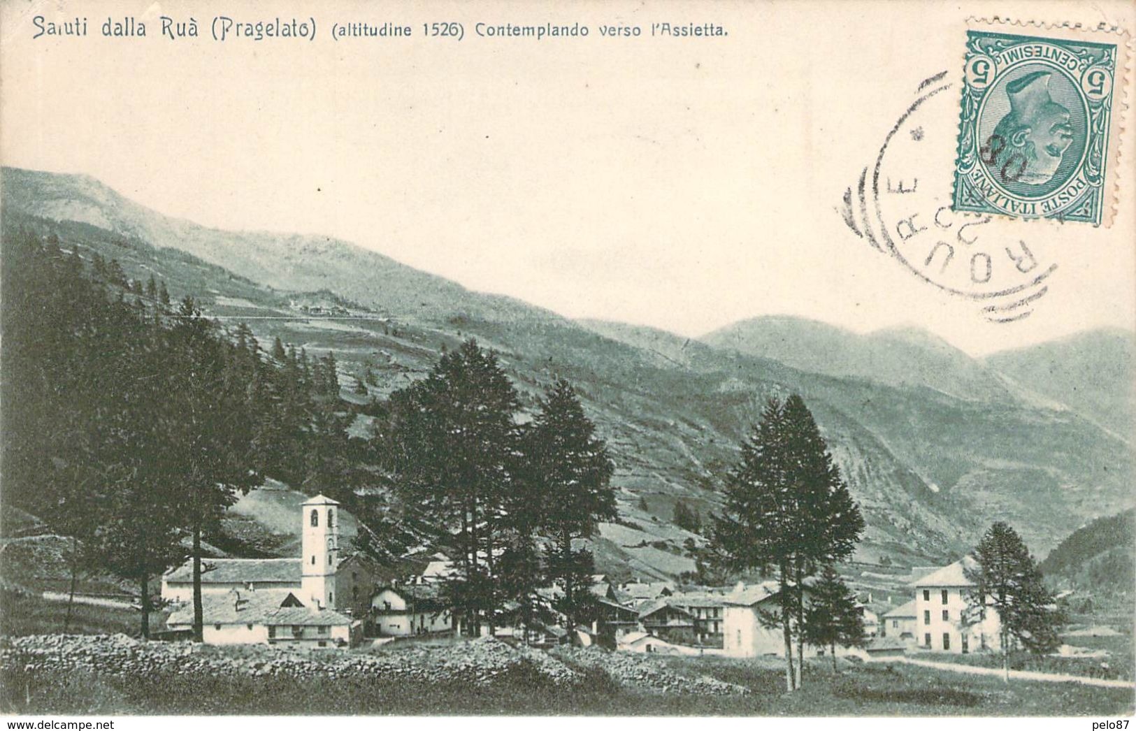 RARE CPA Italie Saluti Dalla Rua Pragelato Contemplando Verso L'assietta F415 - Autres & Non Classés