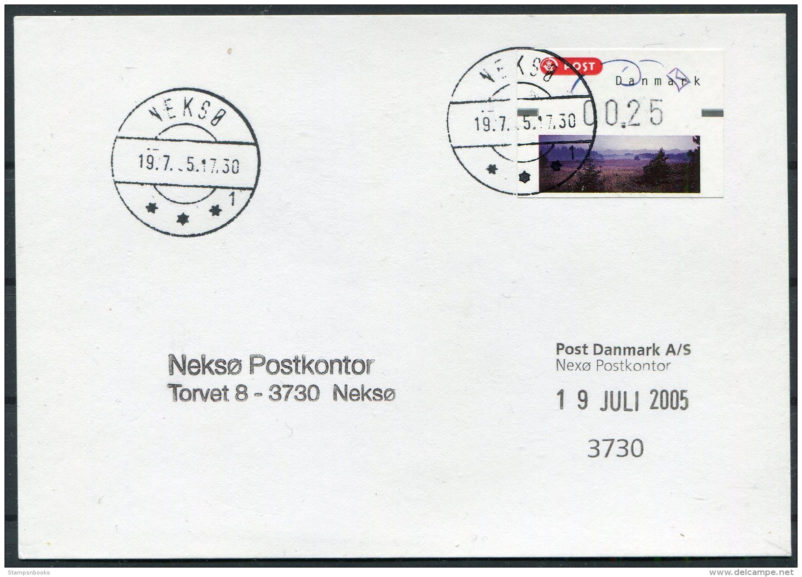 2005 Denmark Nekso Postkontor Frama ATM Postcard - Covers & Documents