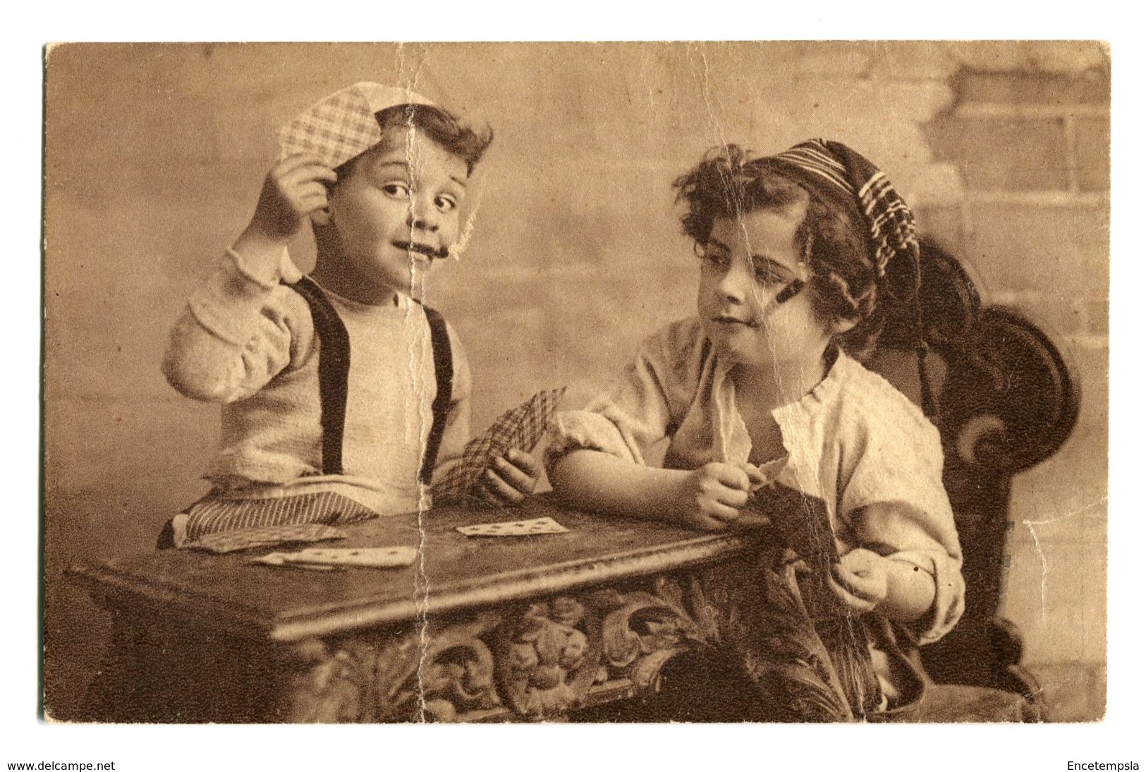 CPA - Carte Postale -Fantaisie - Enfant - Jeux De Carte - 1924 (CP108) - Collections & Lots