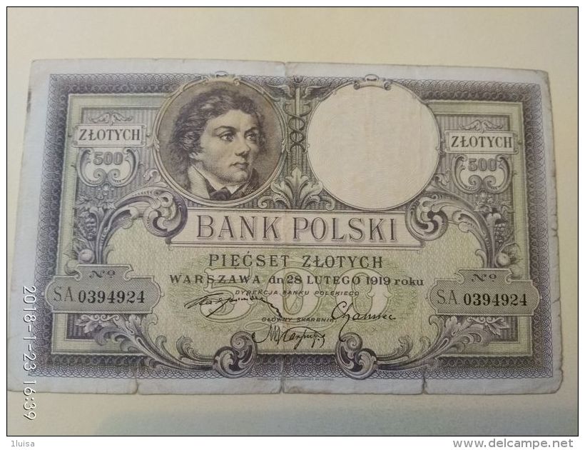 500 Zlotych  1919 - Polen